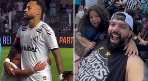 Menina que chorou ao encontrar Neymar na Vila virou celebridade na escola e perdeu a avó recentemente