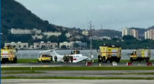 Avião derrapa durante pouso no Aeroporto Santos Dumont, no Rio, e afeta mais de 30 voos