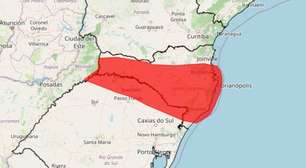 Inmet emite alerta de grande perigo para tempestades no RS e em SC