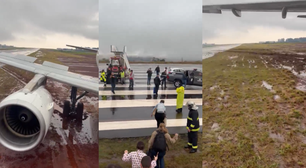Avião com 151 pessoas a bordo sai da pista em aeroporto no Paraná