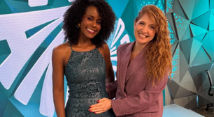 Grávida, Maju Coutinho recebe carinho de Poliana Abritta nos bastidores do "Fantástico'