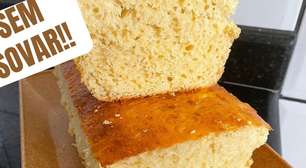 Pão caseiro sem sovar feito com massa mole fofinha e poucos ingredientes, uma delícia