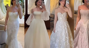 Vestido de noiva sereia com renda, princesa com mangas bufantes e mais: 10 modelos que Fabiana Justus experimentou antes de renovar votos