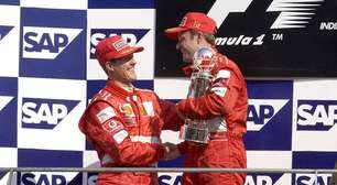 F1: F2002 de Schumacher volta a Monza com Rubens Barrichello e Sebastian Vettel