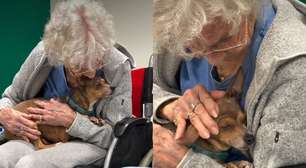 Encontro de almas: idosa de 90 anos adota cachorrinha cega e vínculo é imediato