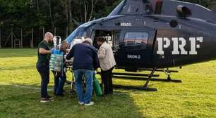 PRF realiza transporte aeromédico de emergência para socorrer bebê gravemente ferido na Serra Gaúcha