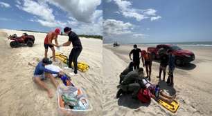 Turista é resgatada com auxílio de aeronave após acidente com quadriciclo no Ceará