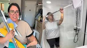 Rakidag, especialista em limpeza: "Para remover o calcário do box do chuveiro e dos azulejos, uso água quente, percarbonato e detergente de louça."