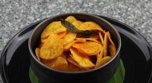 Chips de inhame assado com lemon pepper é meu "petisco favorito"