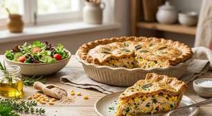 Torta de frango e milho rica em fibras e proteínas: receita saudável e prática