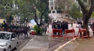 PM usa bomba de gás lacrimogêneo e cavalaria contra manifestante em São Paulo