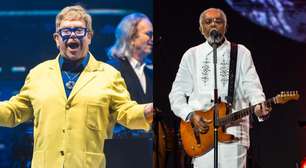 Gilberto Gil e Elton John se encontram nos bastidores do Rock in Rio: 'Você é uma lenda e um homem brilhante'
