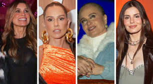 Angélica, Flávia Alessandra, Deborah Secco e Camila Queiroz elegem jaquetas para enfrentar o frio do Rock in Rio em noite de Elton John