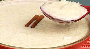 Arroz doce cremoso tradicional igual ao que a vovó fazia, uma sobremesa fácil, rápida e divina