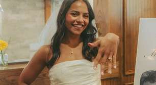Beijou pela primeira vez! Vestido da cantora gospel Júlia Vitória em casamento dá o que falar