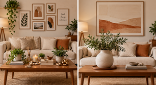 Uma única peça grande pode funcionar melhor na decoração do que vários objetos pequenos espalhados