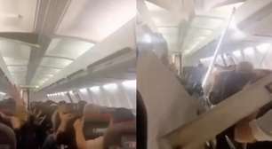 Teto de avião despenca durante voo e causa pânico no Irã