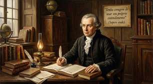 Immanuel Kant sobre parar de depender do pensamento dos outros e começar a pensar por conta própria: "Tenha coragem de usar seu próprio entendimento"
