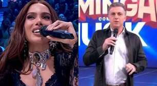 Anitta corrige Luciano Huck ao vivo no 'Domingão': 'Vai me interromper?'