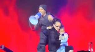 Rihanna e filho sobem ao palco com A$AP Rocky em show em Copenhague