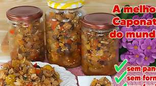 Caponata de berinjela feita sem panela, sem fogão e sem forno, um acompanhamento divino