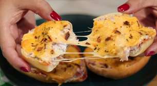 Lanche de pão francês recheado de forma super cremosa e rápida, para uma refeição prática e gostosa