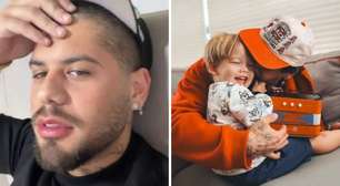 Zé Felipe atualiza estado de saúde do filho após acidente em casa: 'Muito sangue'