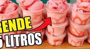 Sorvete caseiro que rende cinco litros, uma opção econômica e deliciosa para lucrar muito ou saborear com a família