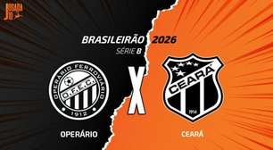 Operário-PR x Ceará: onde assistir, escalações e arbitragem