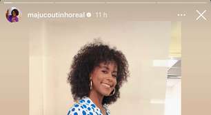 Maju Coutinho exibe barriga de grávida pela primeira vez e impressiona seguidores: 'Trabalhando'