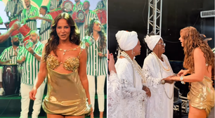 Paolla Oliveira mostra bastidores de recepção com festa na Imperatriz Leopoldinense