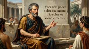 Epicteto sobre como não controlamos tudo o que acontece, mas podemos escolher nossa reação: "Você tem poder sobre sua mente, não sobre os acontecimentos"