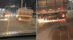 Caminhoneiro é filmado arrastando cachorro amarrado no veículo no interior de SP