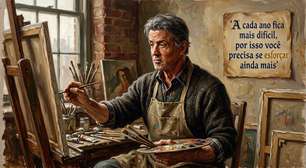 Sylvester Stallone, aos 80 anos, sobre continuar treinando mesmo quando o corpo já não responde como antes: "A cada ano fica mais difícil, por isso você precisa se esforçar ainda mais"