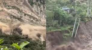 Vídeo mostra momento em que grande deslizamento de terra atinge vilarejo no Nepal