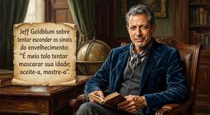 Jeff Goldblum sobre tentar esconder os sinais do envelhecimento: "É meio tolo tentar mascarar sua idade; aceite-a, mostre-a"