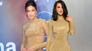 Bruna Marquezine dá ultimato na era 'clean girl': com vestido de alta-costura da Gucci de silhueta ajustada ao corpo e acabamento dourado brilhante, protagonista de 'Amor da Minha Vida' repete look grifado usado por Kim Kardashian no 'after' do Oscar 2026