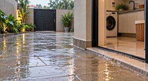 Nivelar o quintal jogando concreto até a soleira: por que eliminar a diferença de altura pode fazer a água da chuva procurar a porta da lavanderia
