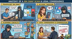 Operadora autoriza a troca de um número de telefone sem confirmar adequadamente a identidade, invasores assumem redes sociais e e-mails da cliente e usam as contas para aplicar golpes; uma falha na segurança da linha pode terminar em R$ 5 mil de indenização