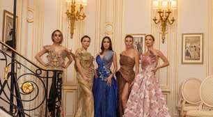 Grife brasileira Maísa Gouveia apresenta moda festa em desfile no Hotel Ritz, em Paris