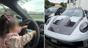 Porsche é apreendido após dono postar vídeos a 300km/h e com filha no colo em rodovias de SP