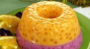 Mousse de sagu: sobremesa em camadas de laranja e uva