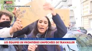 Repórter de emissora associada à extrema direita é hostilizada por estudantes durante protesto em Paris