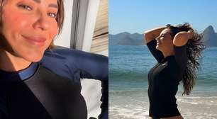 Paolla Oliveira publica fotos na praia e ironiza críticas ao corpo com meme; veja