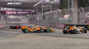 F1: Norris e Piastri se tocam na Sprint do GP de Singapura e McLaren vai analisar incidente