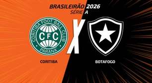 Coritiba x Botafogo: onde assistir, escalações e arbitragem