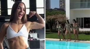Após se dedicar aos treinos, Mel Maia aproveita piscina com amigas: 'Para não endoidar'
