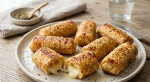 Enroladinho de queijo na airfryer: fica crocante por fora e derretido por dentro