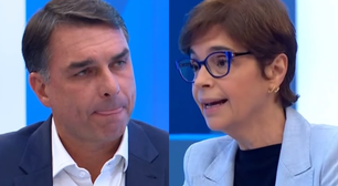 Após almoço com a cúpula da Globo, Flávio Bolsonaro é confrontado por Renata Lo Prete sobre filme do pai, ouve correção sobre Lula e vira alvo de críticas na web: 'Muito fraco e muito ruim'