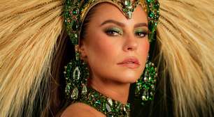Paolla Oliveira aposta em look verde para coroação na Imperatriz; veja fotos da rainha